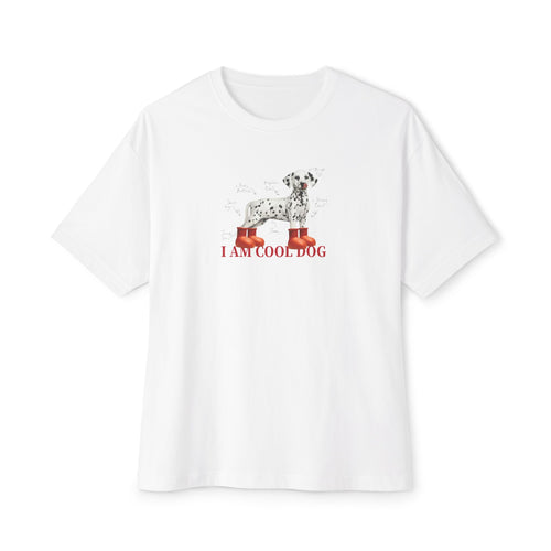 Dalmatian "I Am Cool Dog" Tee — Oversized Boxy Dog Lover Shirt