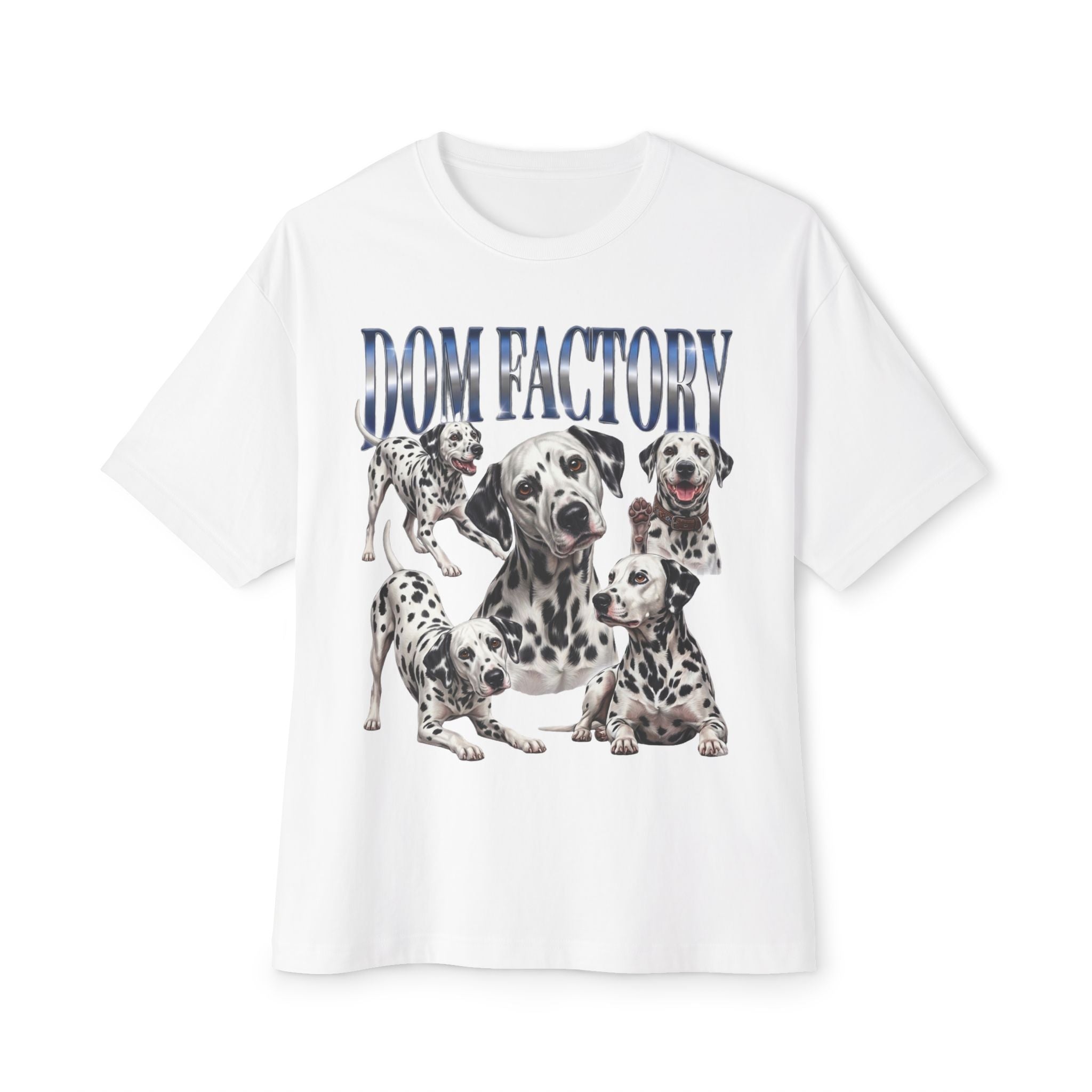 Dalmatian 'Dom Factory' Tee - Graphic Dog Lover Oversized Boxy T-Shirt