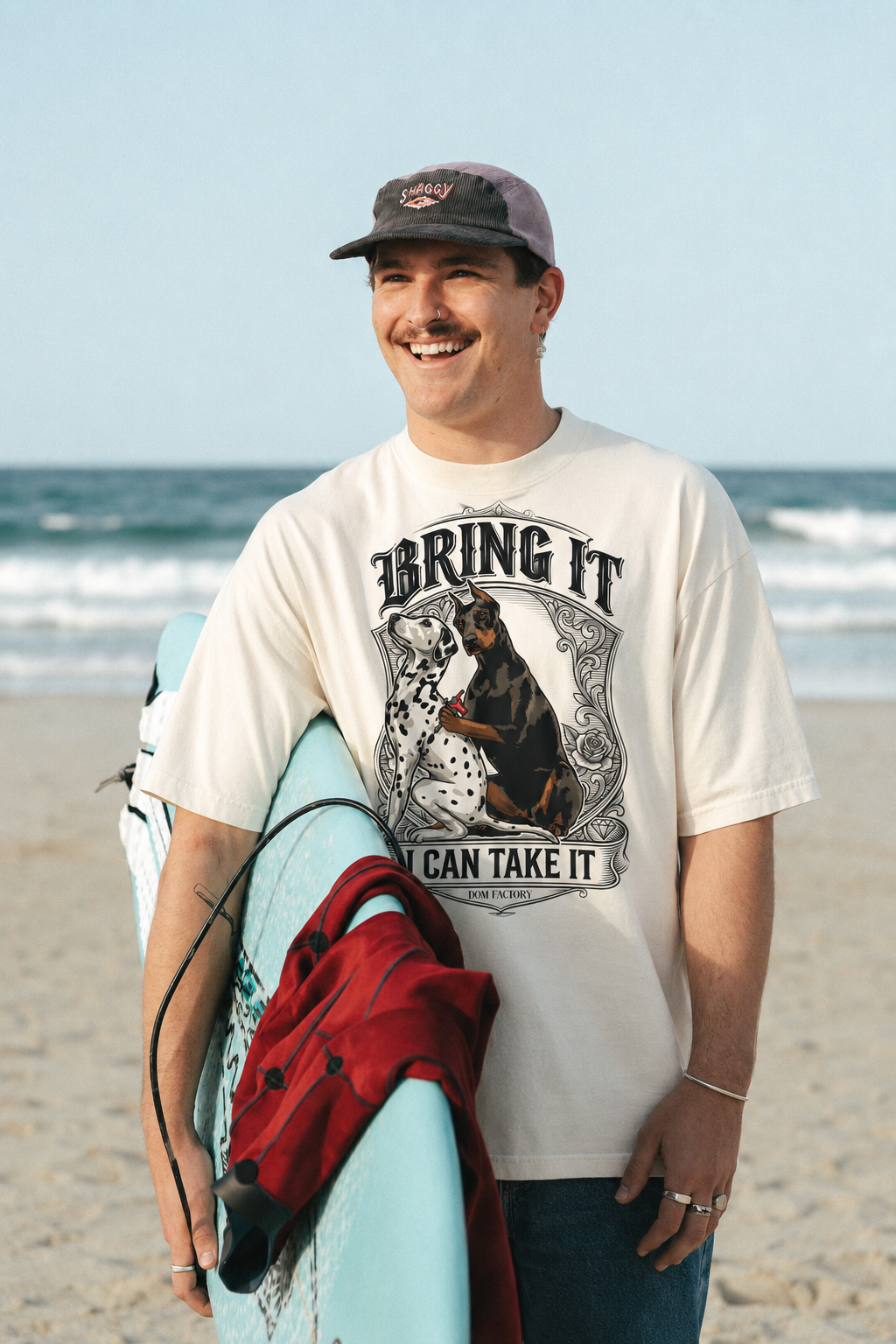 T-Shirt — "Bring It, I Can Take It" Doberman & Dalmatian Graphic Tee