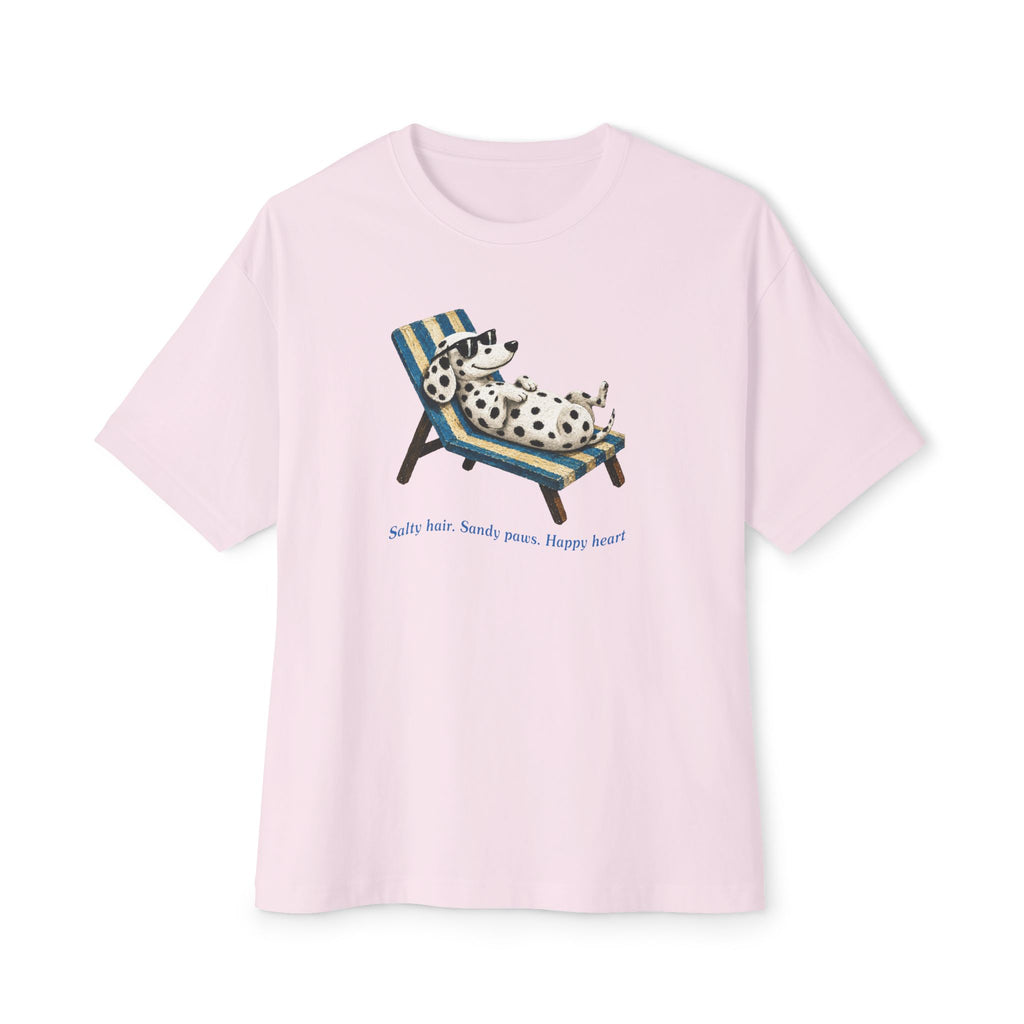 Boxy Tee — Lazy Dalmatian on Lounge Chair “Relax More Worry Less”