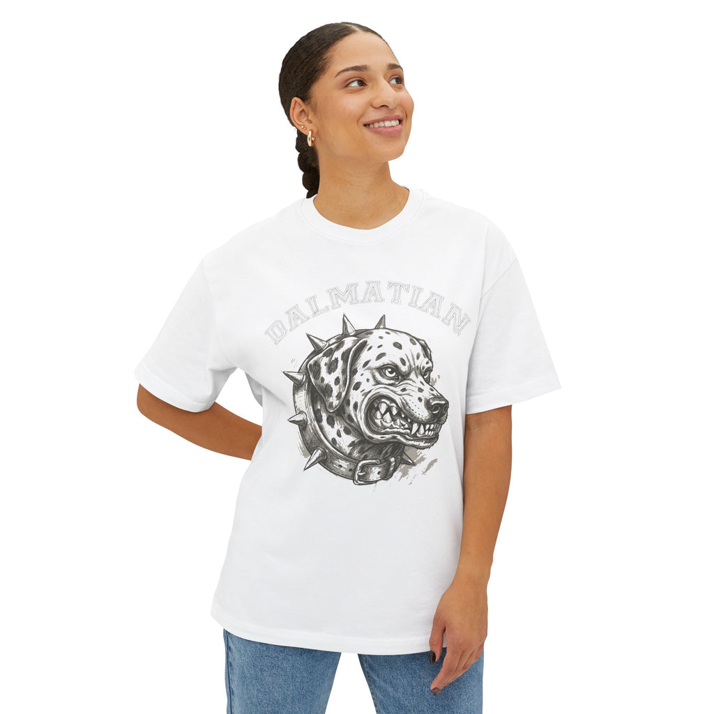 Dalmatian Bulldog Graphic Tee — Oversized Boxy Streetwear T‑Shirt