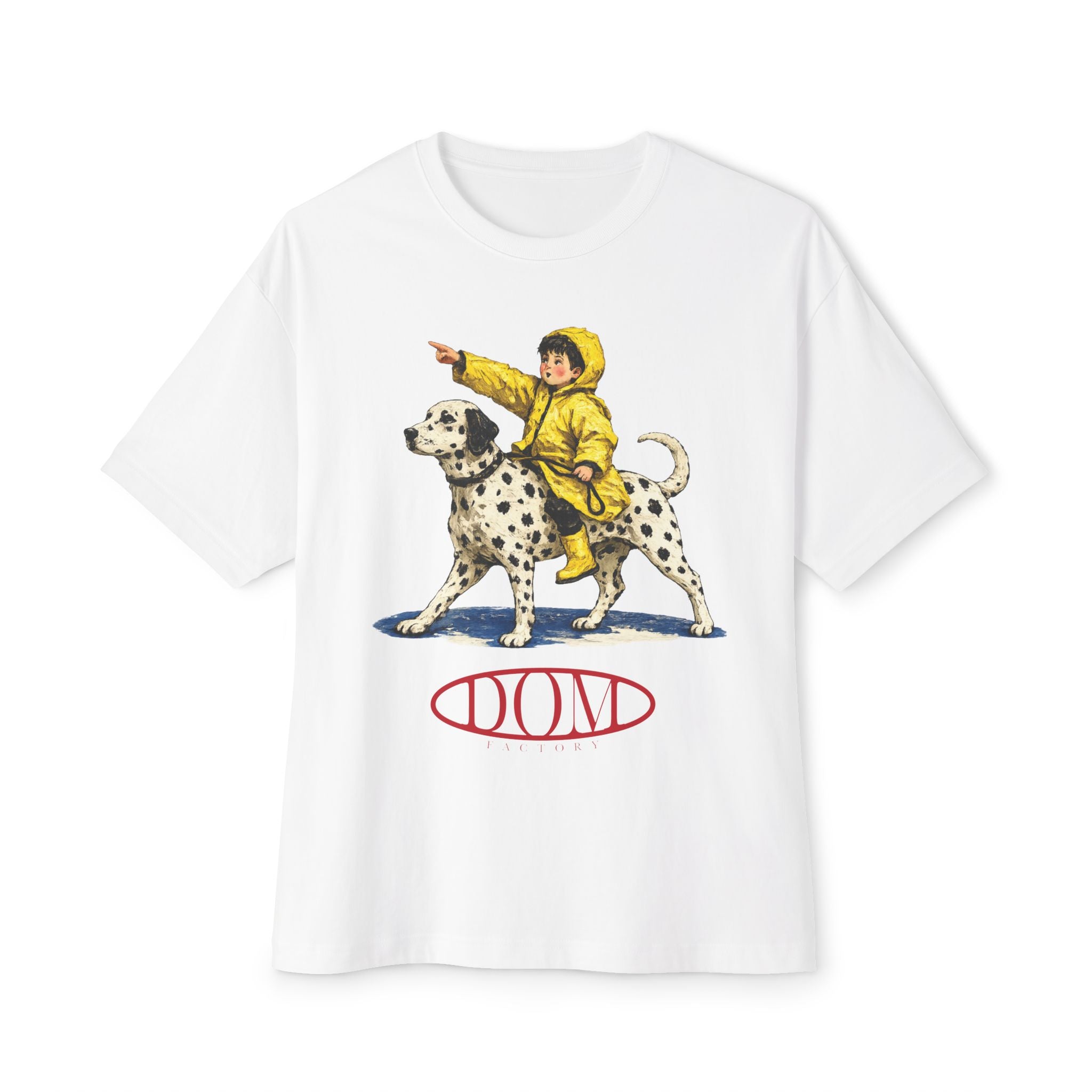 Graphic Tee — Vintage Boy Riding Dalmatian "DONA" Design